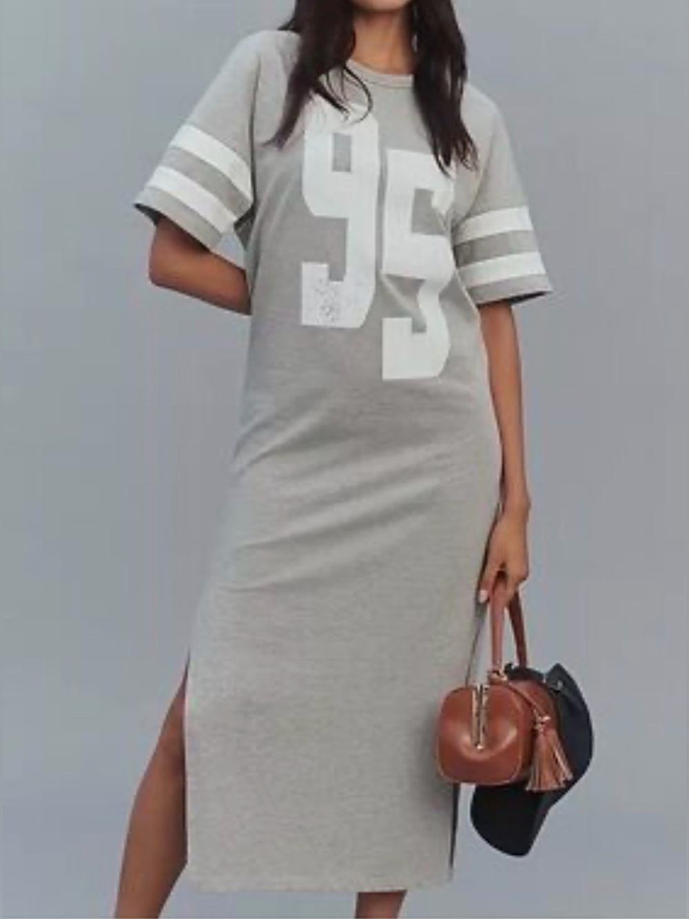 NWT Anthropologie Daily Practice T-shirt Midi Dress Womens Sz S Y2K Varsitycore